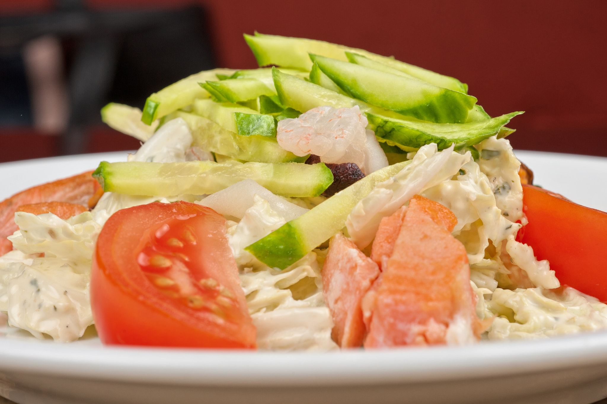 Nikon AF Micro-Nikkor 60mm F2.8D sample photo. Healthy shrimp salad photography