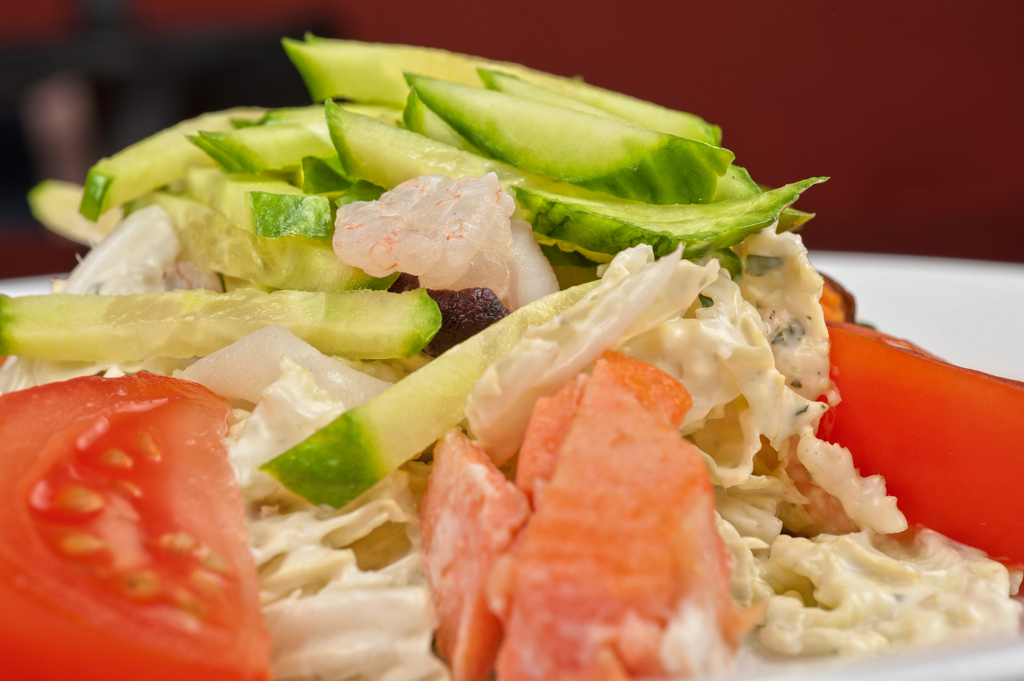 Nikon AF Micro-Nikkor 60mm F2.8D sample photo. Healthy shrimp salad photography