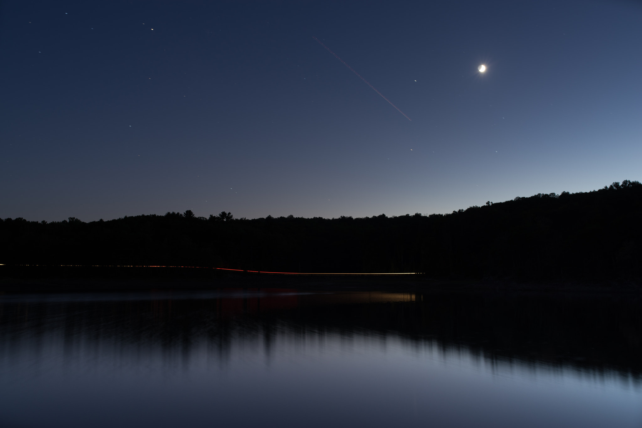 Pentax K-1 sample photo. Watching the evening commuters from lakeside photography