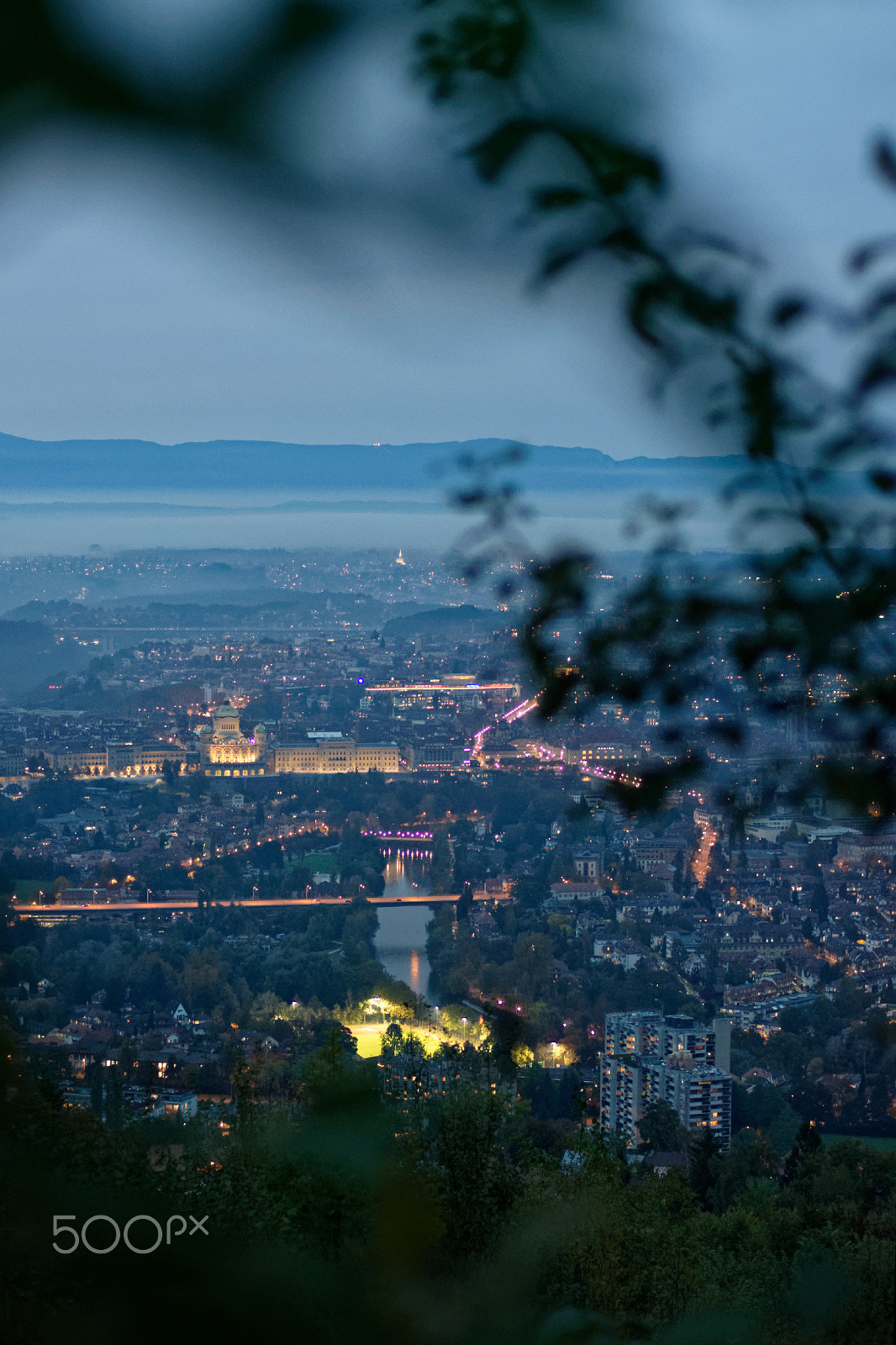Manual Lens No CPU sample photo. Berne at blue hour photography