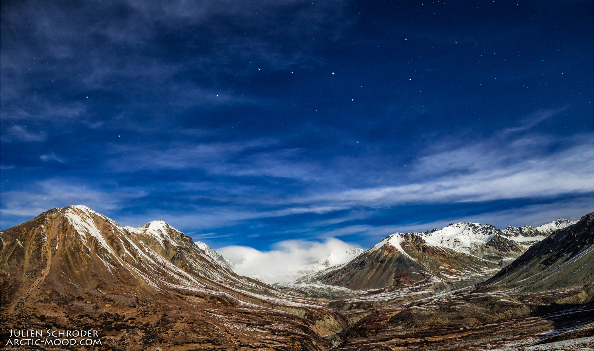 Canon EF 24mm F1.4L II USM sample photo. Mccallum glacier by night - alaska range - alaska photography
