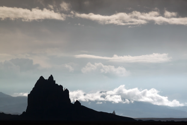 Canon EF 70-200mm F4L IS USM sample photo. Shiprock silhouette photography