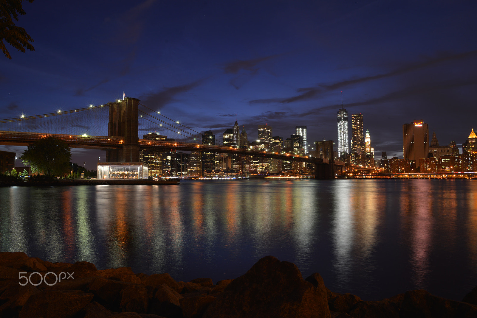 Sigma 24-70mm F2.8 EX DG Macro sample photo. Brooklyn bridge by night photography