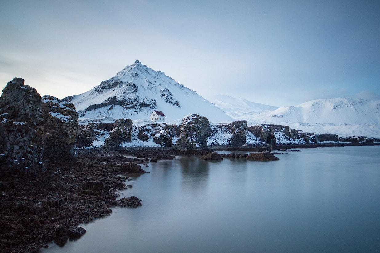 Canon EOS 5DS R sample photo. View from the harbor at arnarstapi, snæfellsnes in west iceland photography