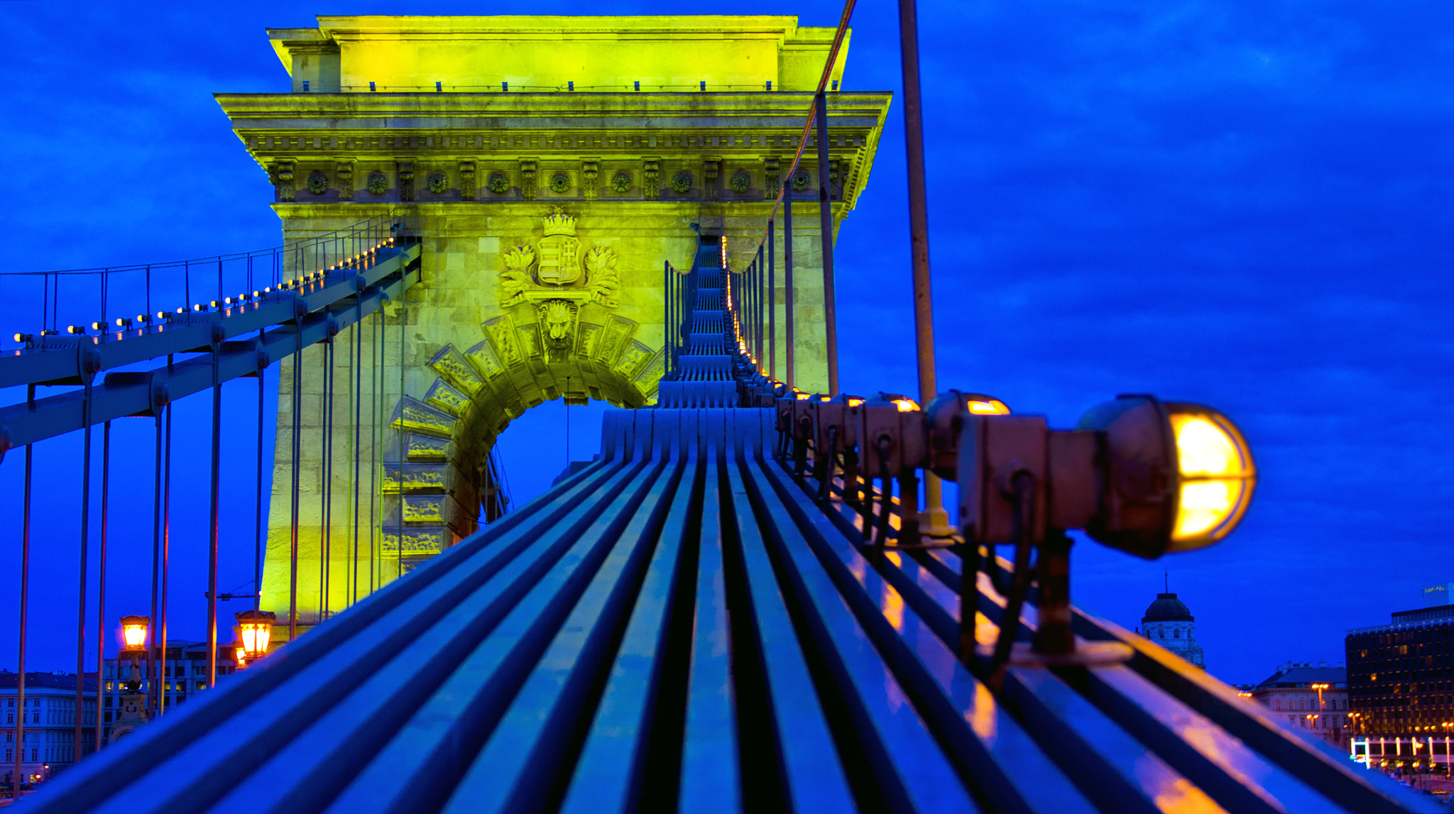 Pentax K-x sample photo. Blue hour on the bridge photography