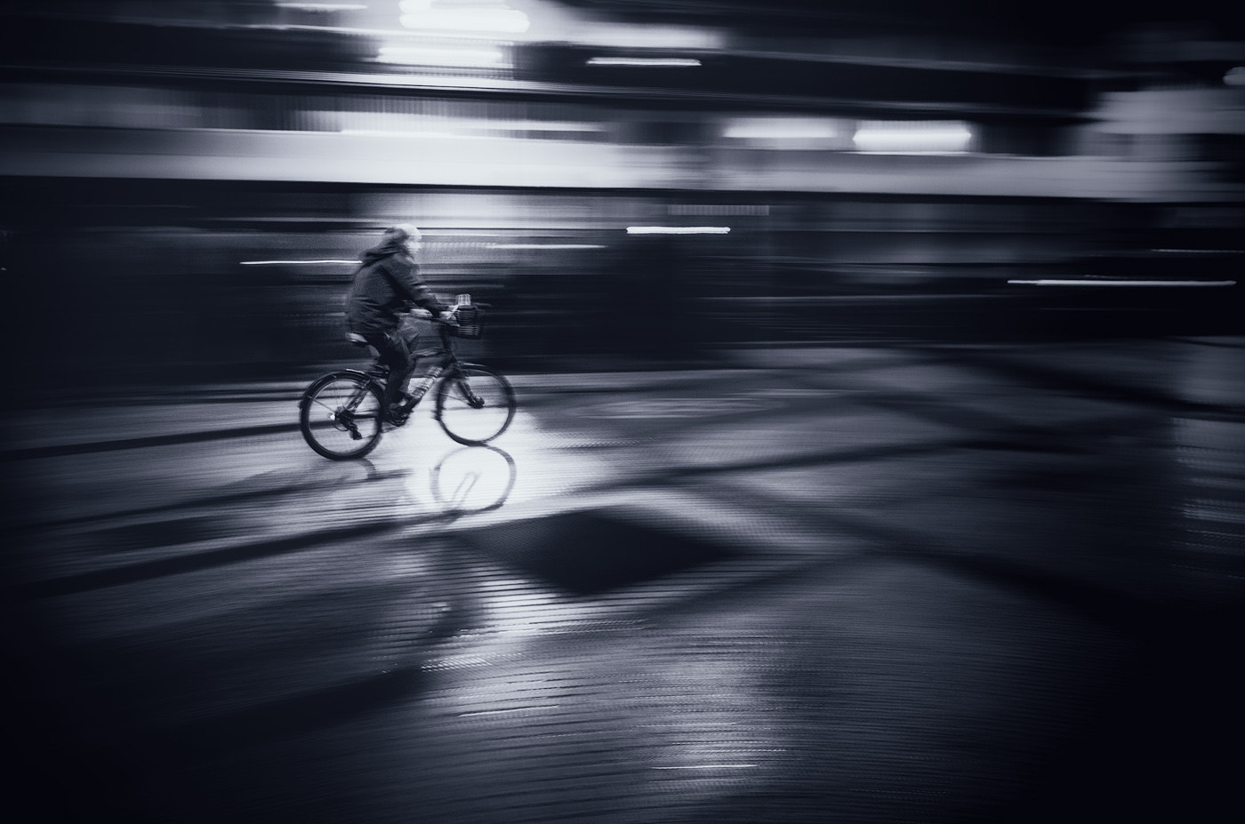 Pentax K-5 sample photo. Night biker photography