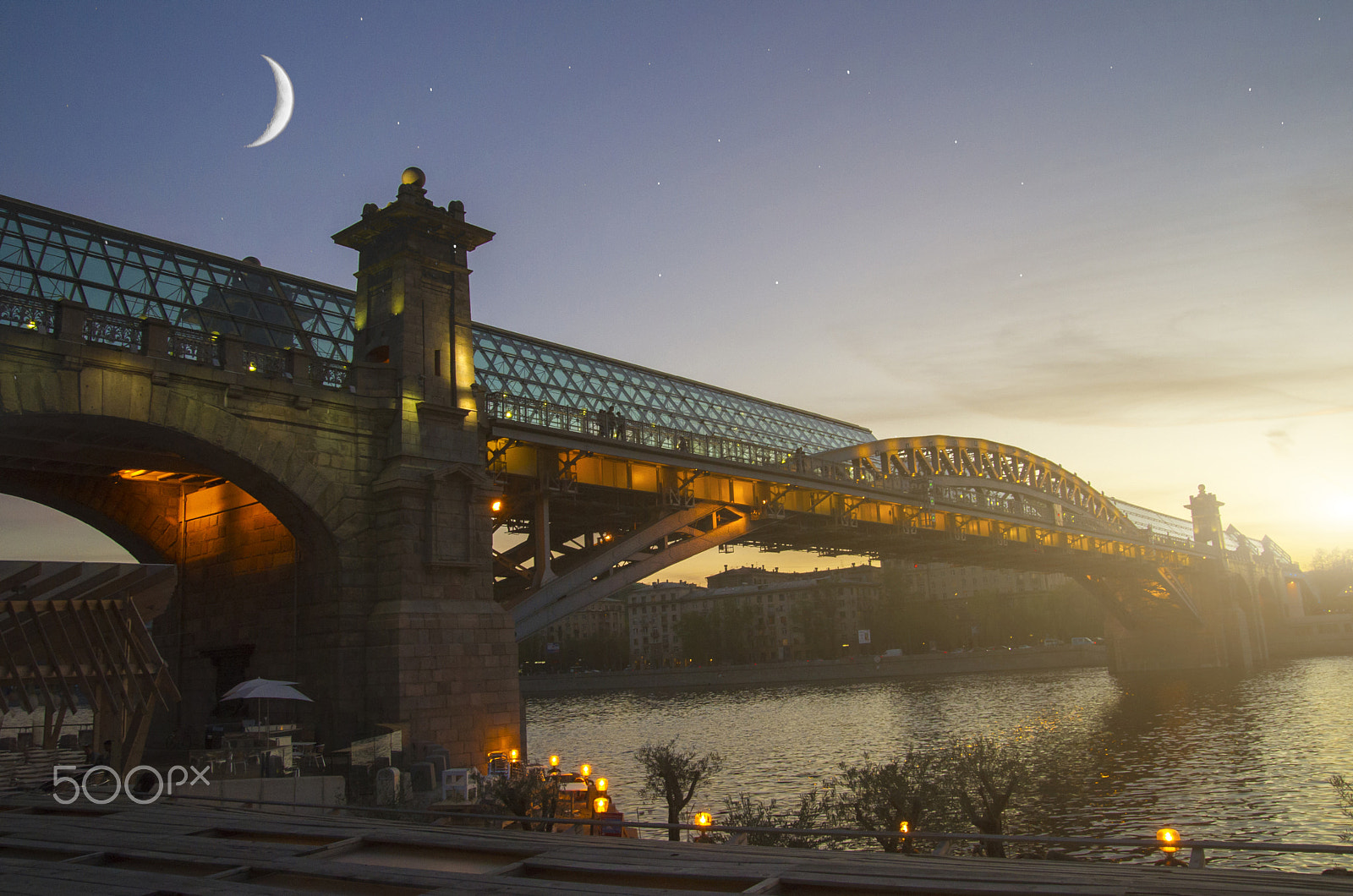 Pentax K-5 + Sigma sample photo. Evening city bridge photography