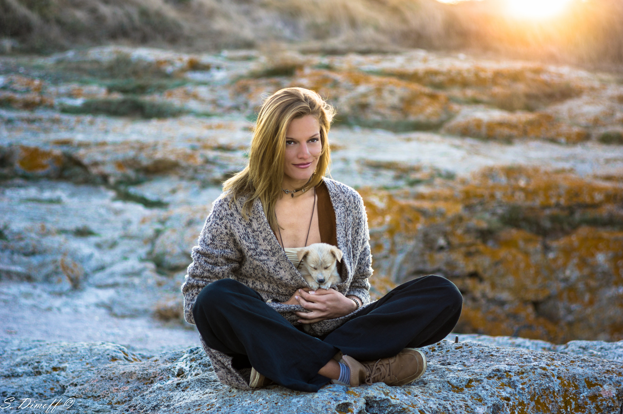 Pentax K-3 II sample photo. Girl and her puppy  photography