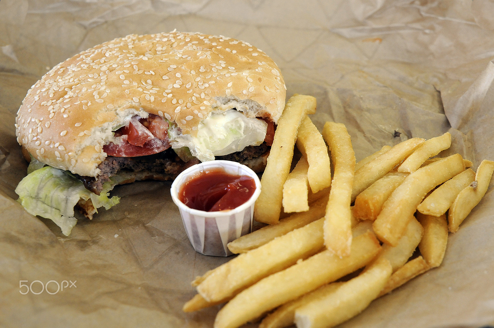 Nikon AF Nikkor 24-85mm F2.8-4D IF sample photo. Burger and fries -2 photography