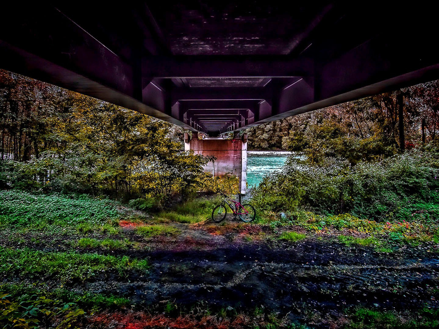 Ricoh GX200 sample photo. My bicycle is under the bridge photography