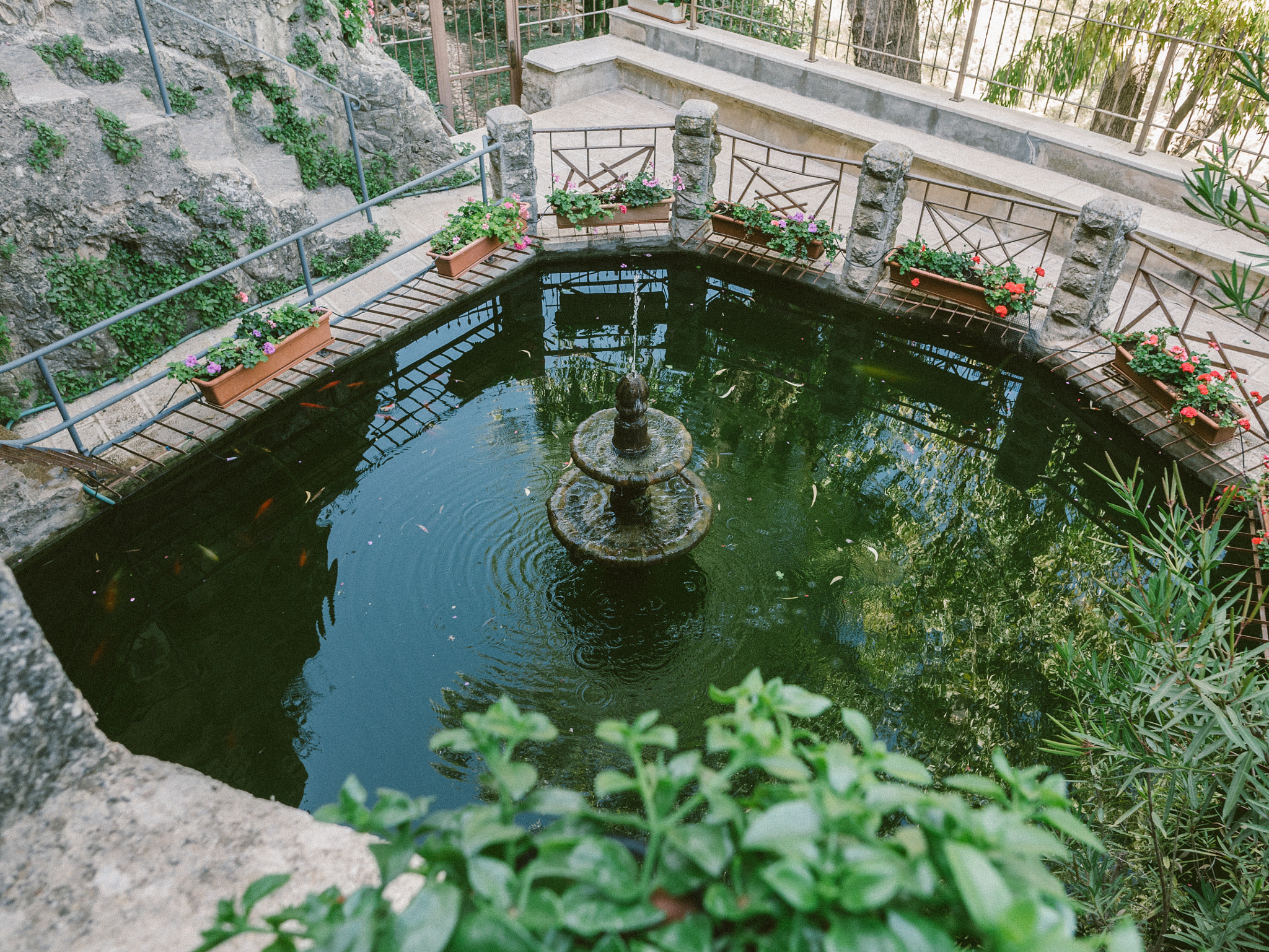 OLYMPUS M.12mm F2.0 sample photo. Fountain in monastery of st. john in the wildernes photography