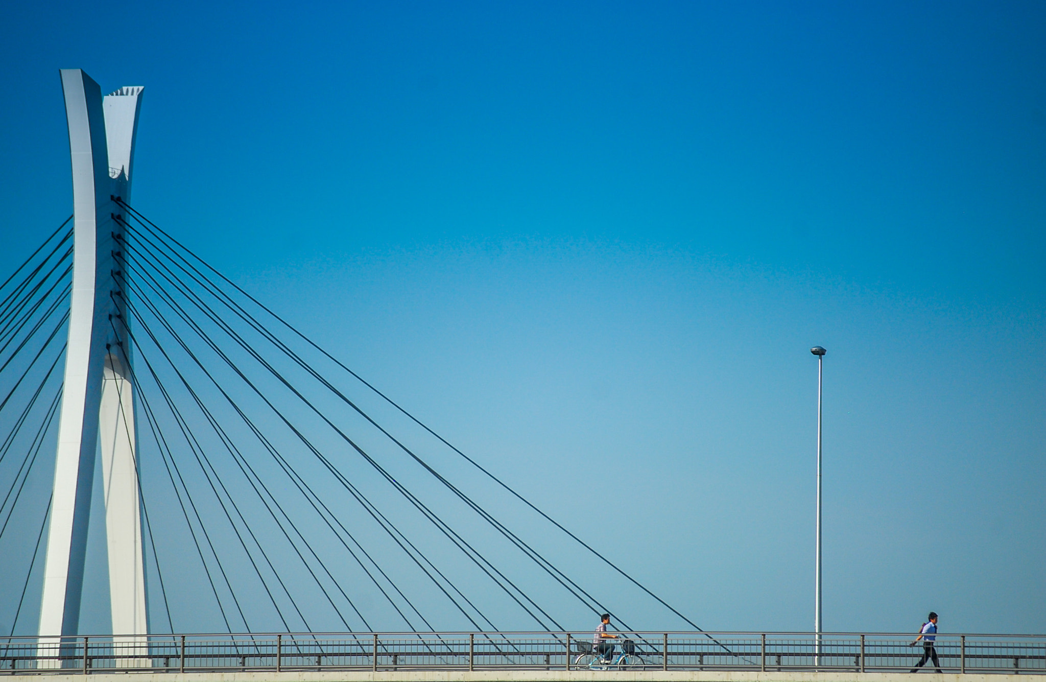 Nikon D40X + Nikon AF-S DX Nikkor 55-200mm F4-5.6G VR sample photo. Crossing the bridge photography