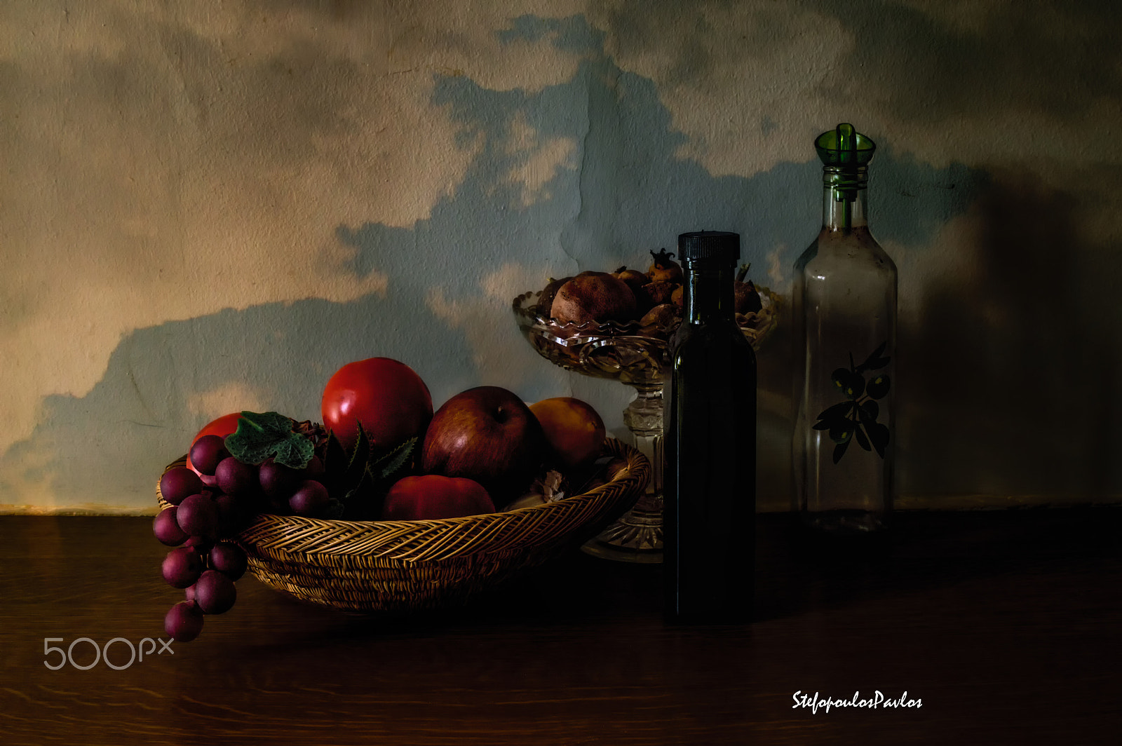 Sigma 28-105mm F2.8-4 Aspherical sample photo. The basket of fruits and bottles photography
