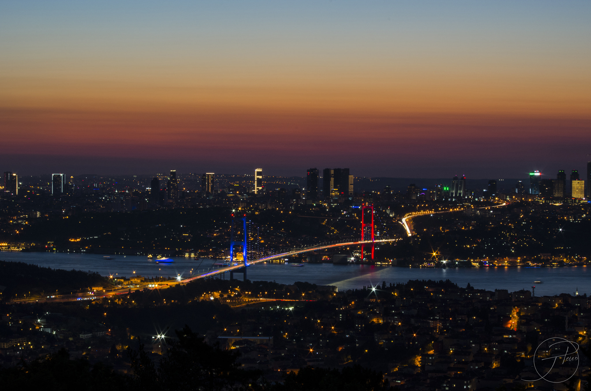 HD Pentax DA 55-300mm F4.0-5.8 ED WR sample photo. Bosphorus bridge after dusk, istanbul photography