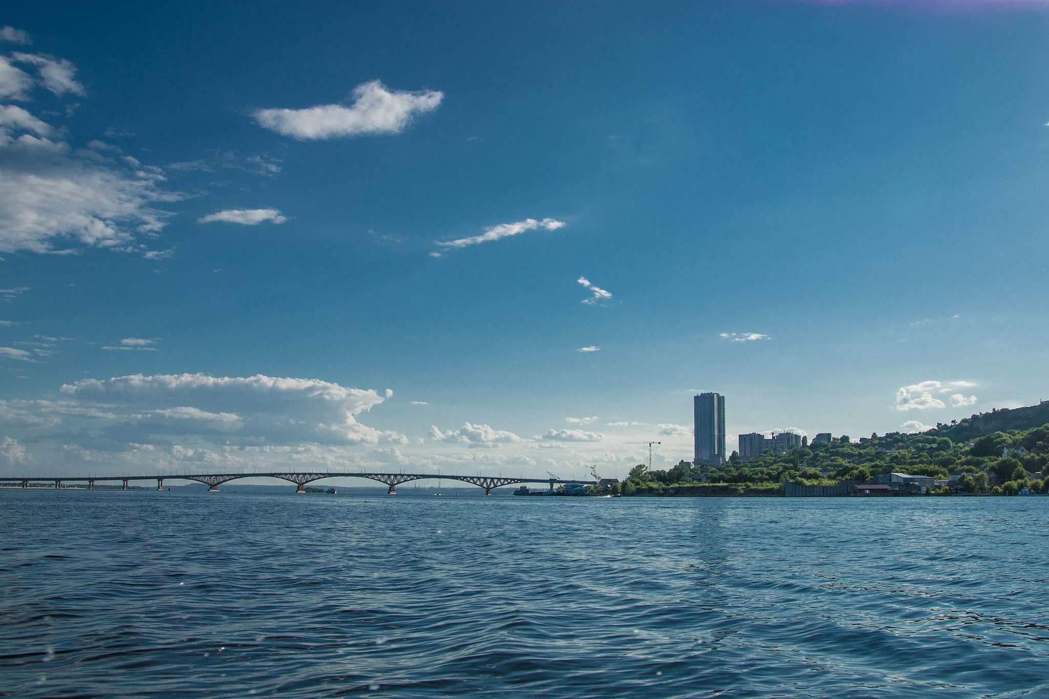 Sony SLT-A57 sample photo. Saratov, volga, bridge photography