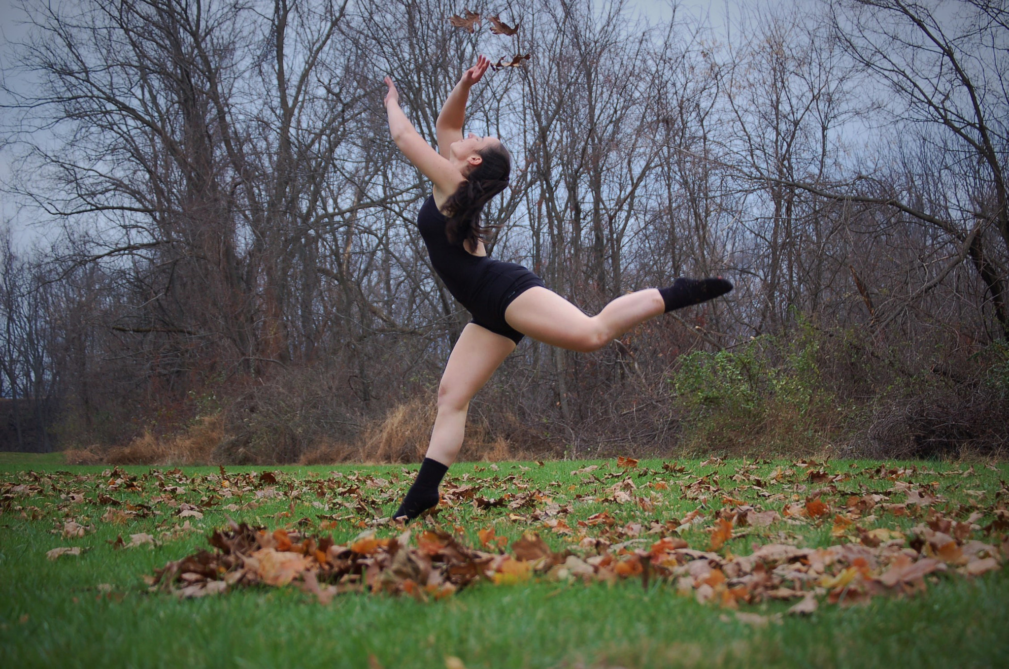 Nikon D50 sample photo. Dancing with leaves photography