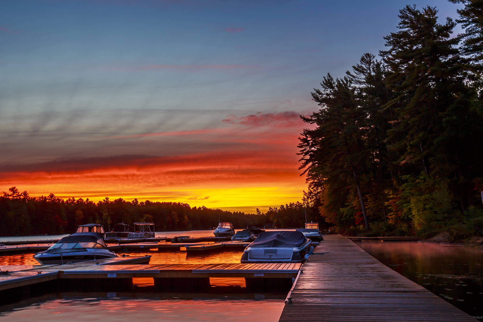 Canon EOS 6D + Canon EF 16-35mm F4L IS USM sample photo. Muskoka sunrise photography