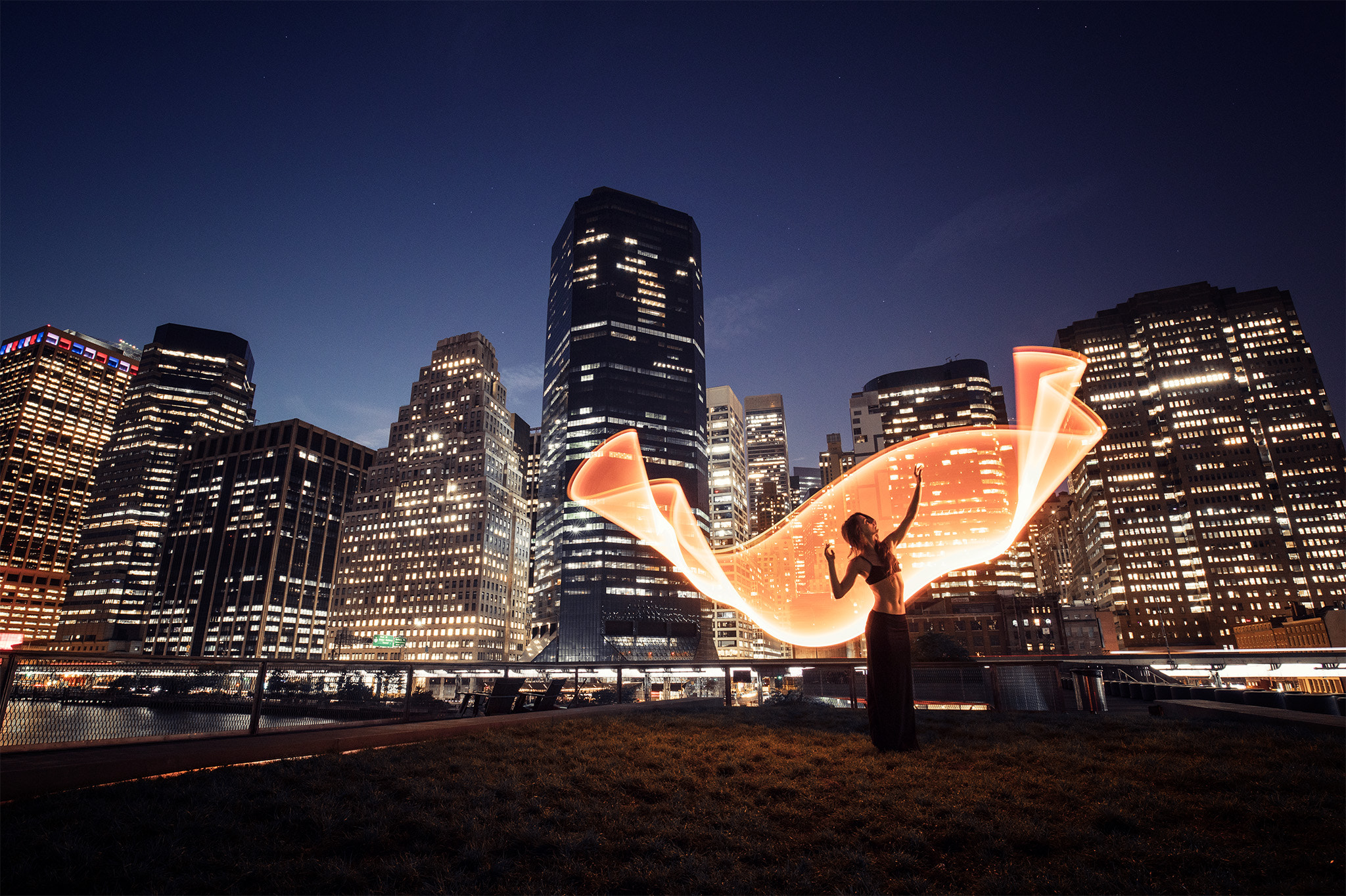 Canon EF 16-35mm F4L IS USM sample photo. Light-painting in nyc photography