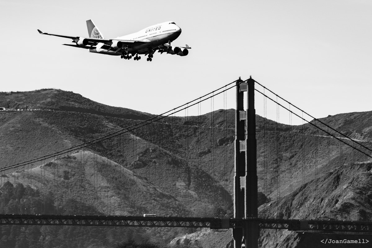 Sony a7R II + Canon EF 100-400mm F4.5-5.6L IS II USM sample photo. The queen of the skies at the golden gate photography