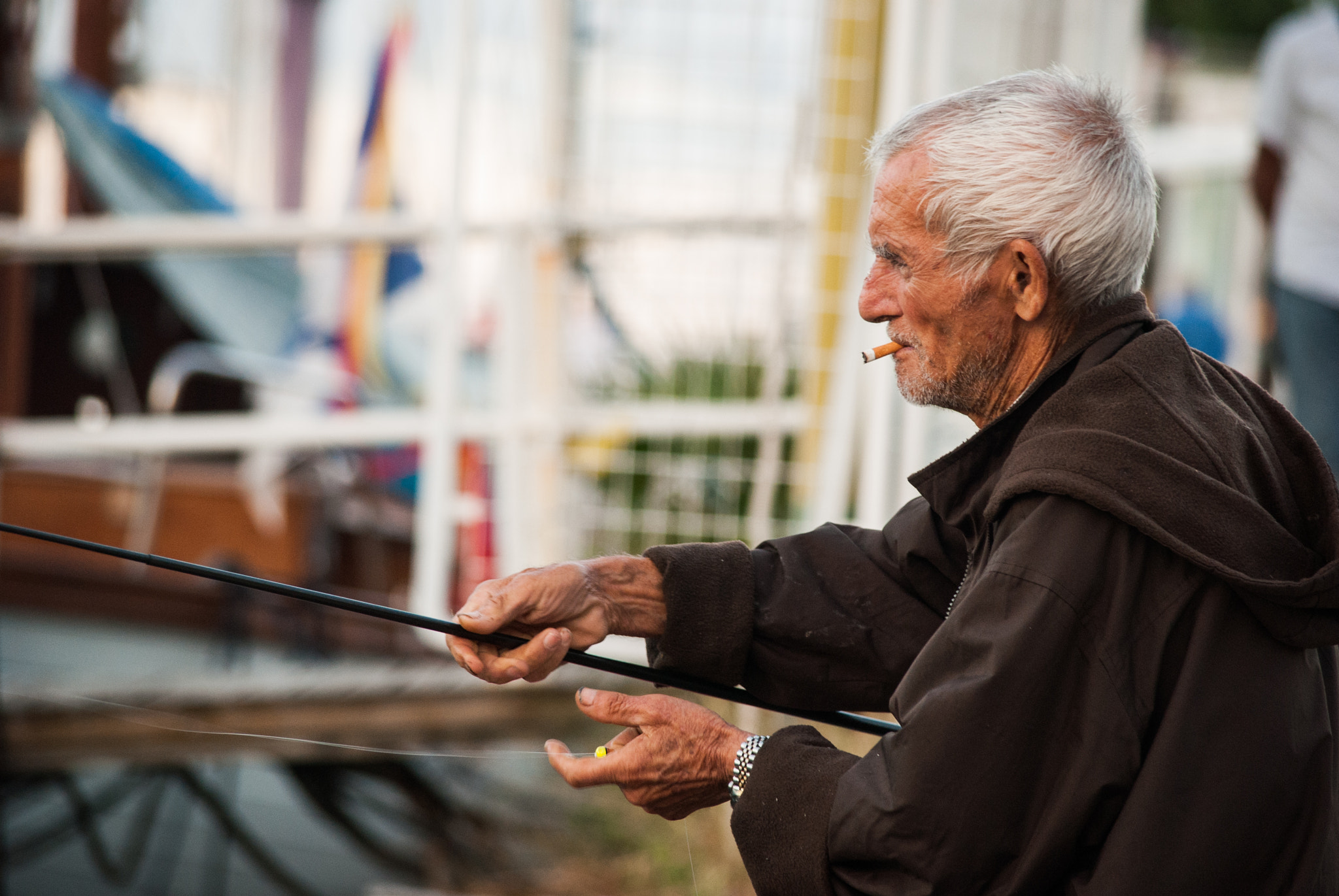 Nikon D3000 sample photo. Fisherman photography
