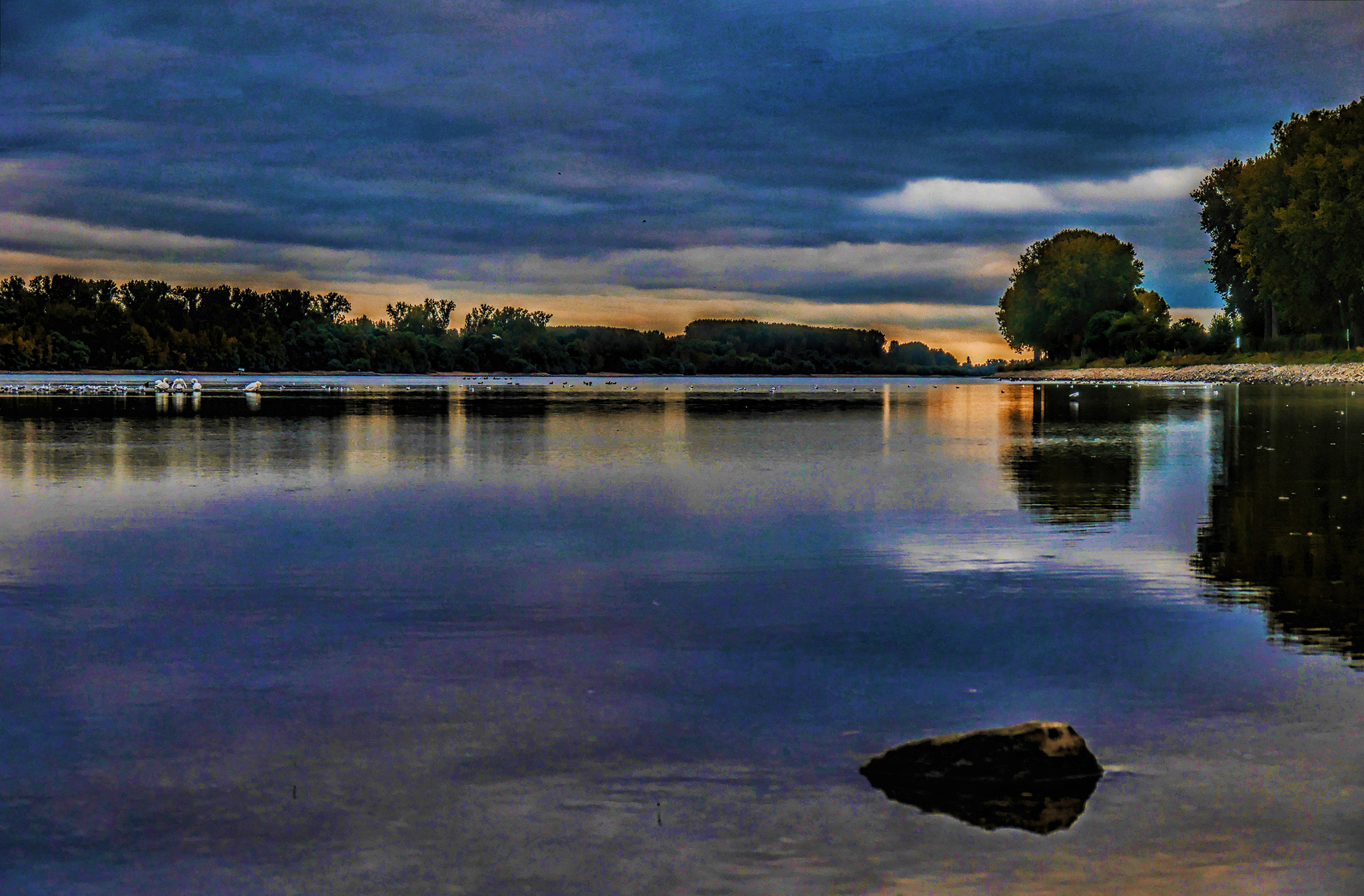 Panasonic Lumix DMC-GX7 sample photo. Evening on the rhine photography