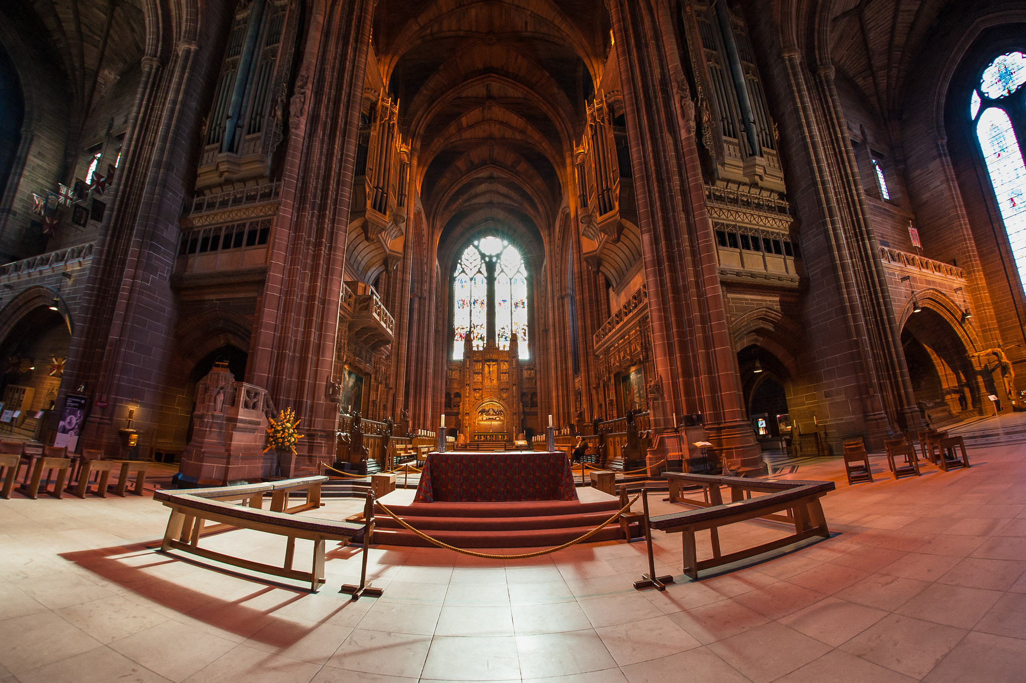 Nikon D700 + Sigma 15mm F2.8 EX DG Diagonal Fisheye sample photo. Liverpool cathedral interior photography