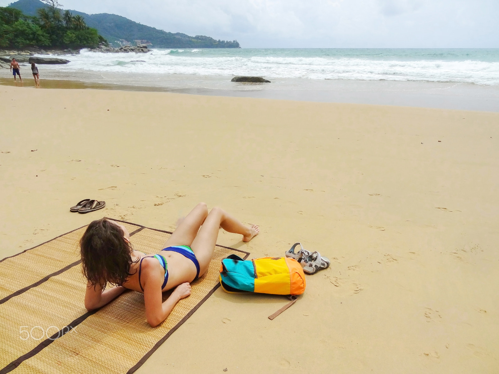 Sony DSC-HX10 sample photo. Beautifull woman in bikini lying on tropical beach in thailand photography