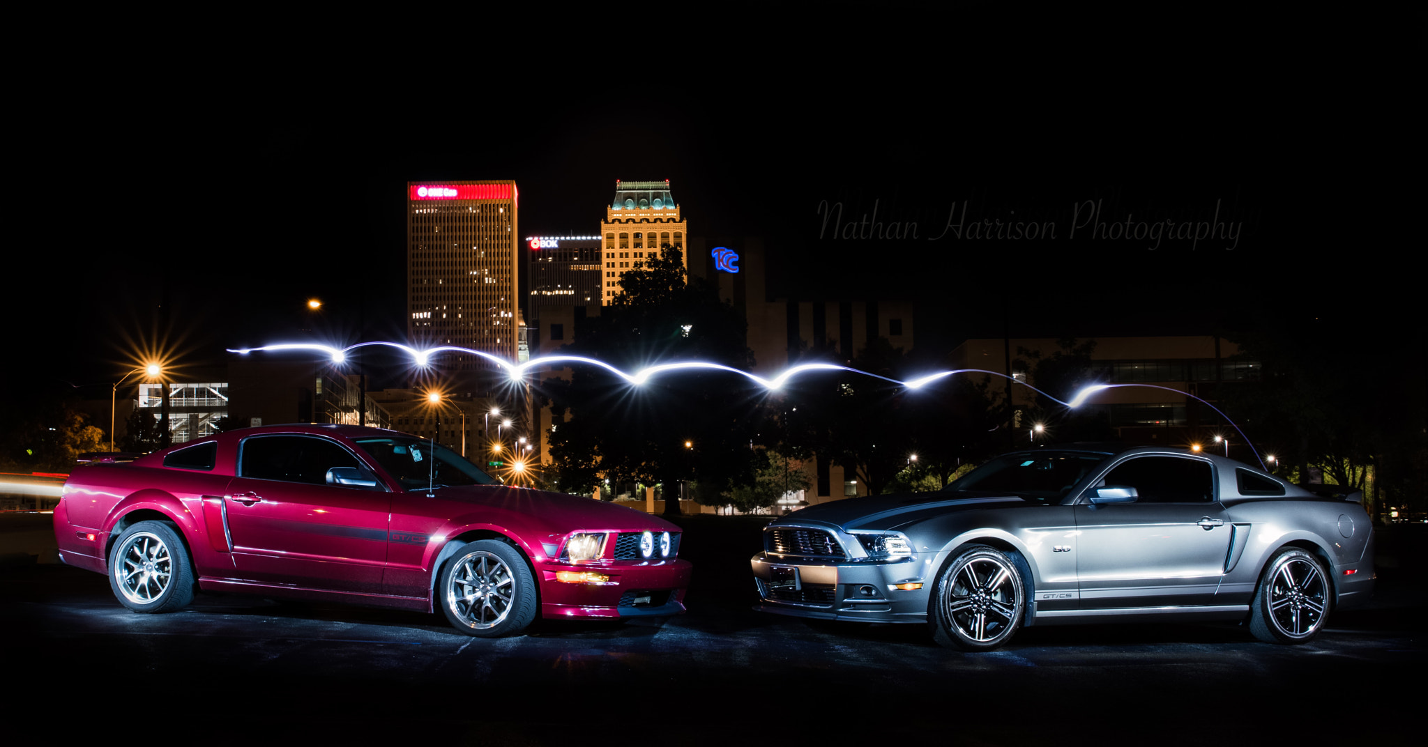 Canon EOS 80D + Canon EF 400mm f/2.8L sample photo. Light painting practice downtown tulsa photography