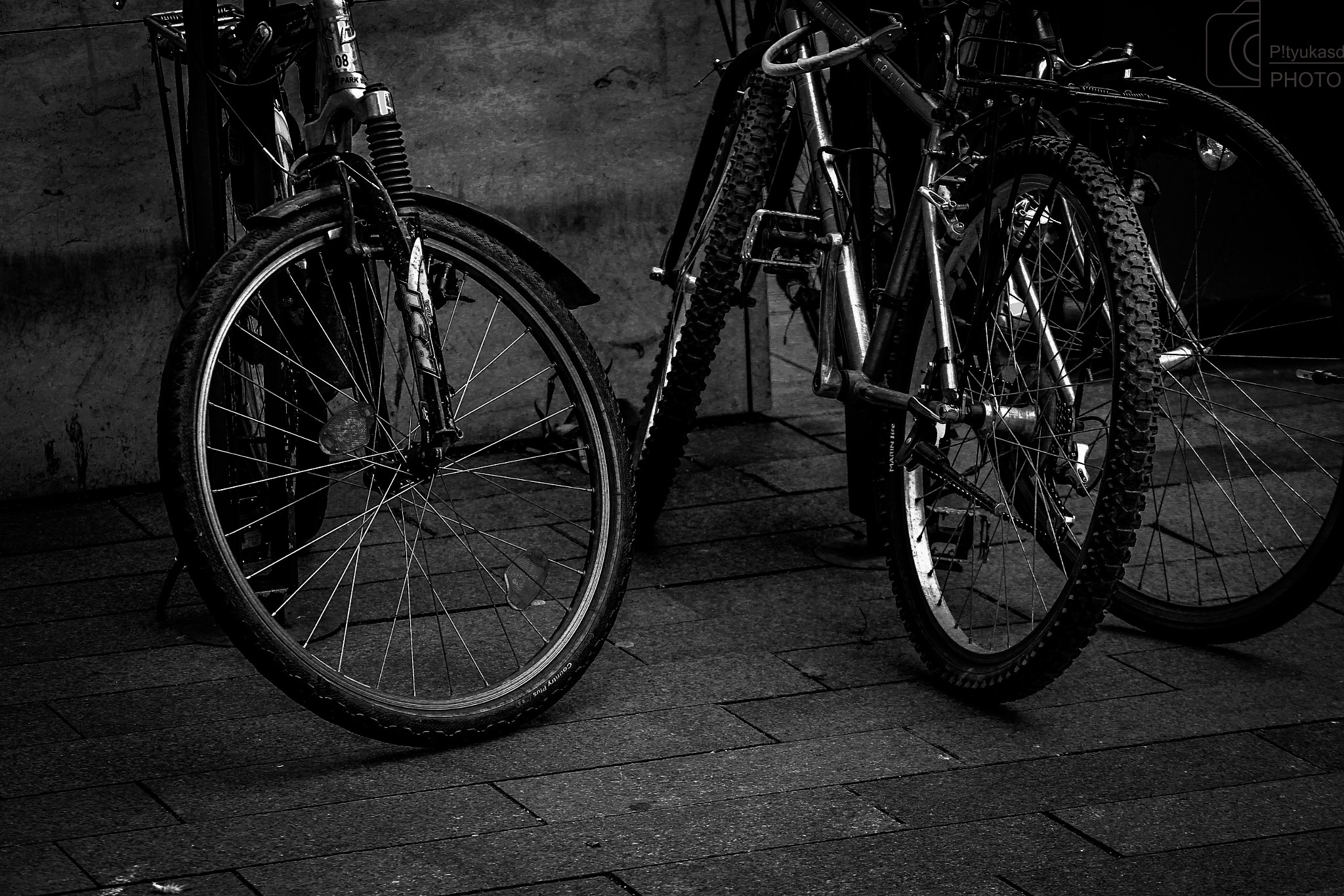 Canon EF-S 55-250mm F4-5.6 IS sample photo. Black and white bycicles photography