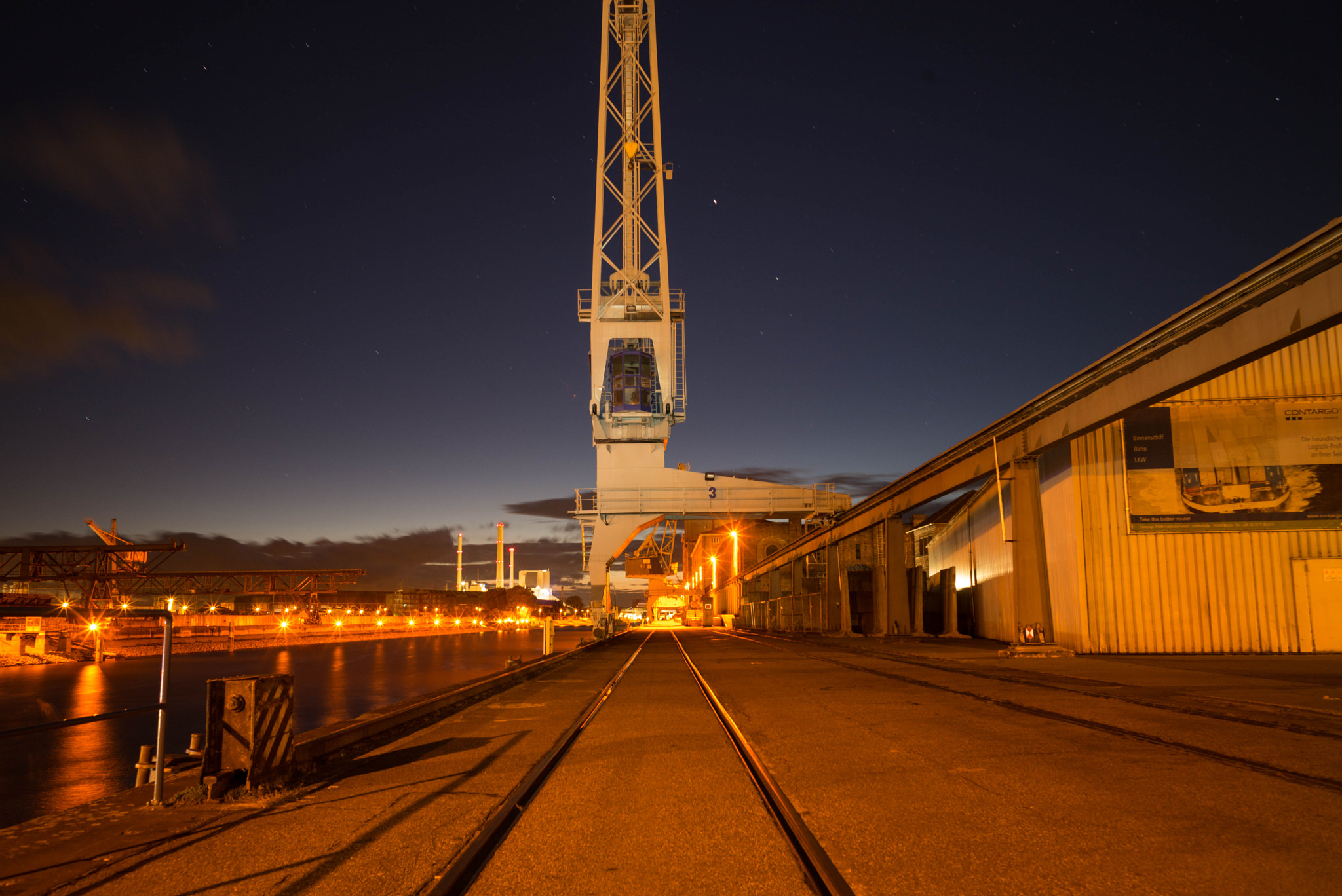 Leica Elmarit-M 28mm F2.8 ASPH sample photo. Night at karlsruhe harbour photography