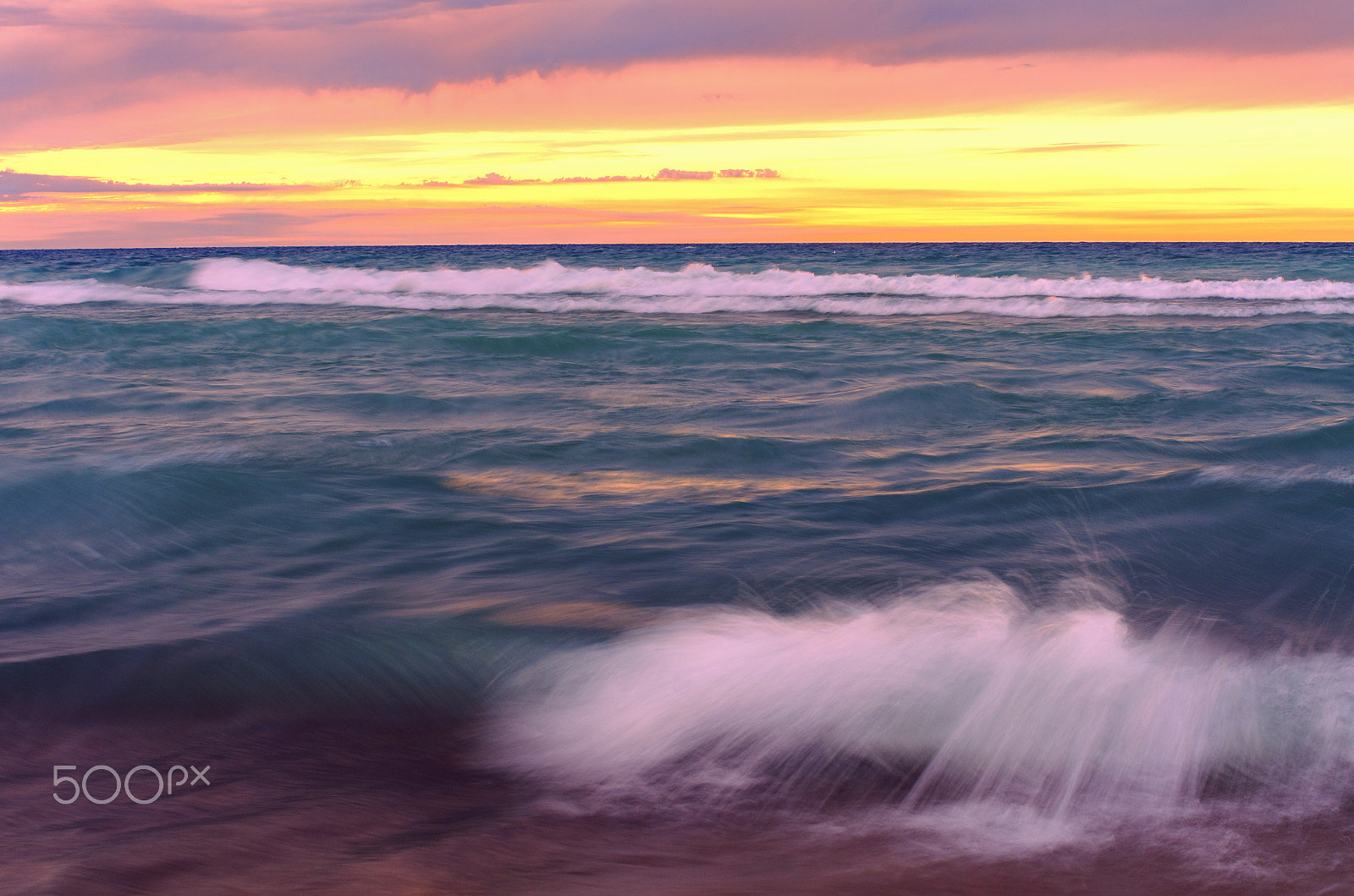 AF Zoom-Nikkor 28-85mm f/3.5-4.5 sample photo. Sunset at lake michigan lakeshore photography