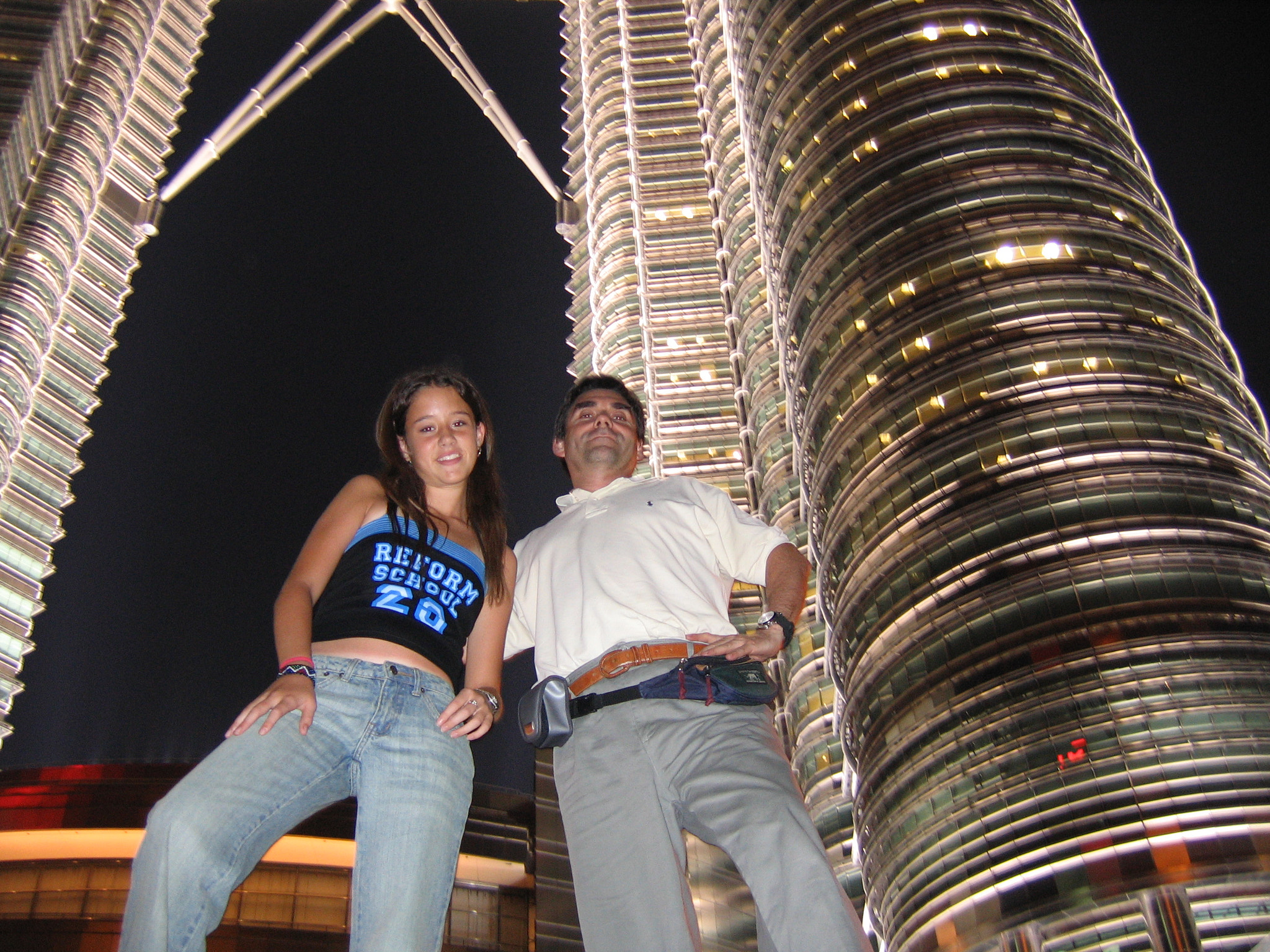 Canon POWERSHOT A95 sample photo. Me and a daughter's friend in kuala lumpur petronas towers photography