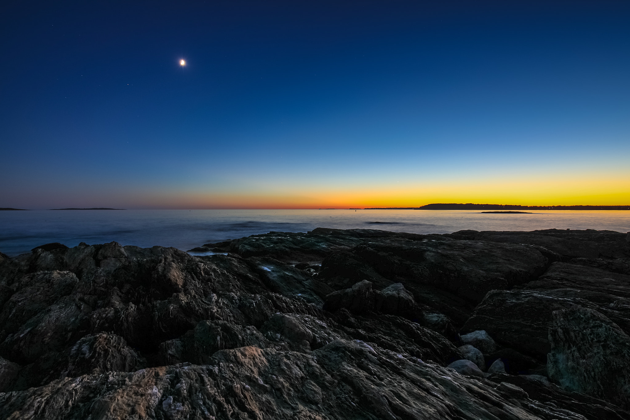 Canon EF 16-35mm F4L IS USM sample photo. Maine sunset photography