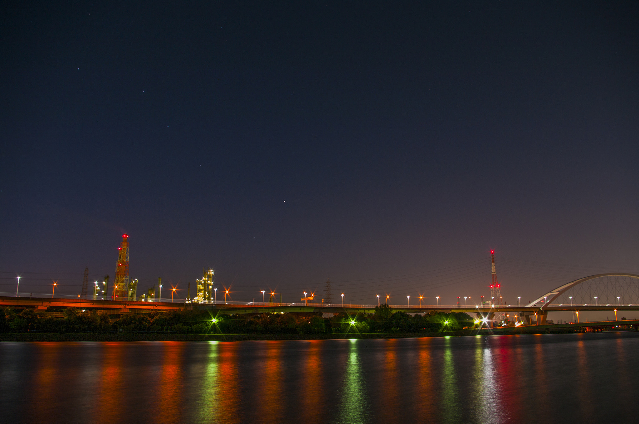 Pentax K20D sample photo. 工場夜景 photography