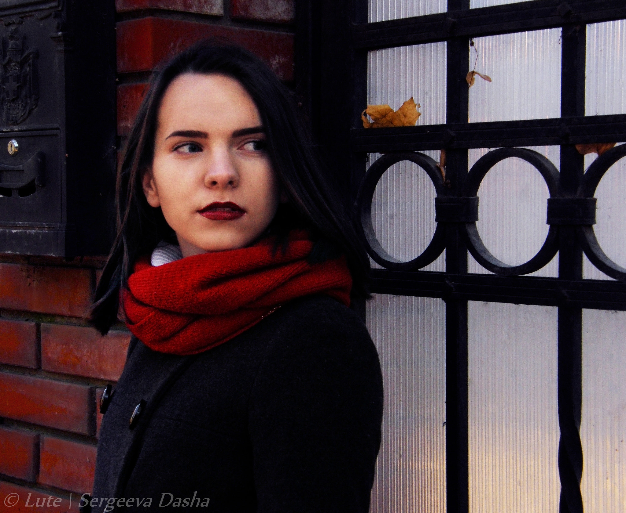 Olympus SP550UZ sample photo. Red scarf photography
