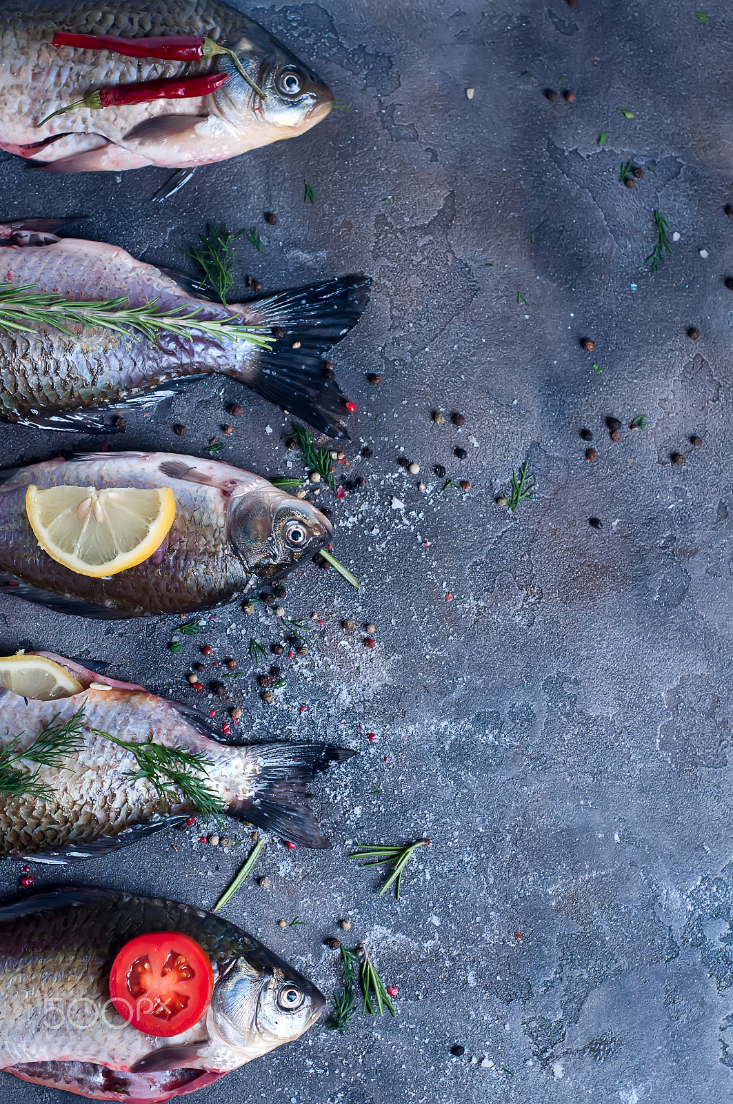 Nikon D90 + AF Nikkor 50mm f/1.8 sample photo. Delicious fresh fish on dark vintage background. photography