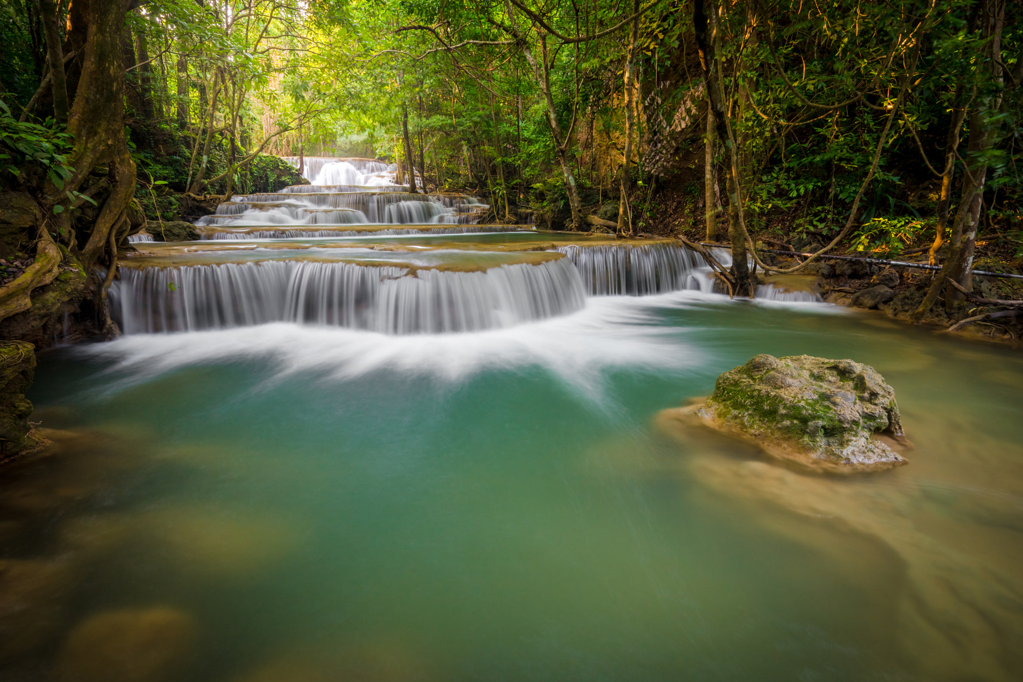 Sony a99 II + Sony Vario-Sonnar T* 16-35mm F2.8 ZA SSM sample photo. Huai mae kamin waterfall in kanchanaburi province, thailand photography