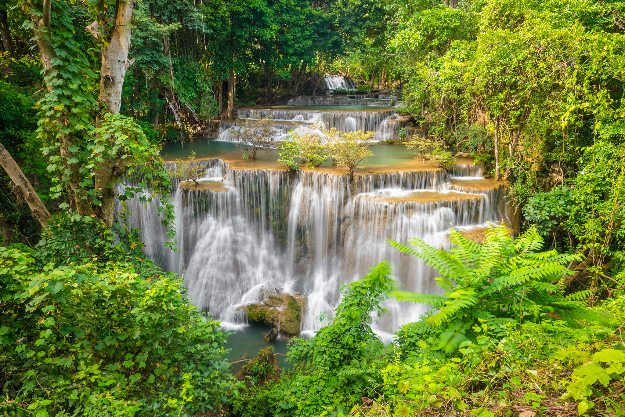 Sony a99 II + Sony Vario-Sonnar T* 16-35mm F2.8 ZA SSM sample photo. Huai mae kamin waterfall in kanchanaburi province, thailand photography