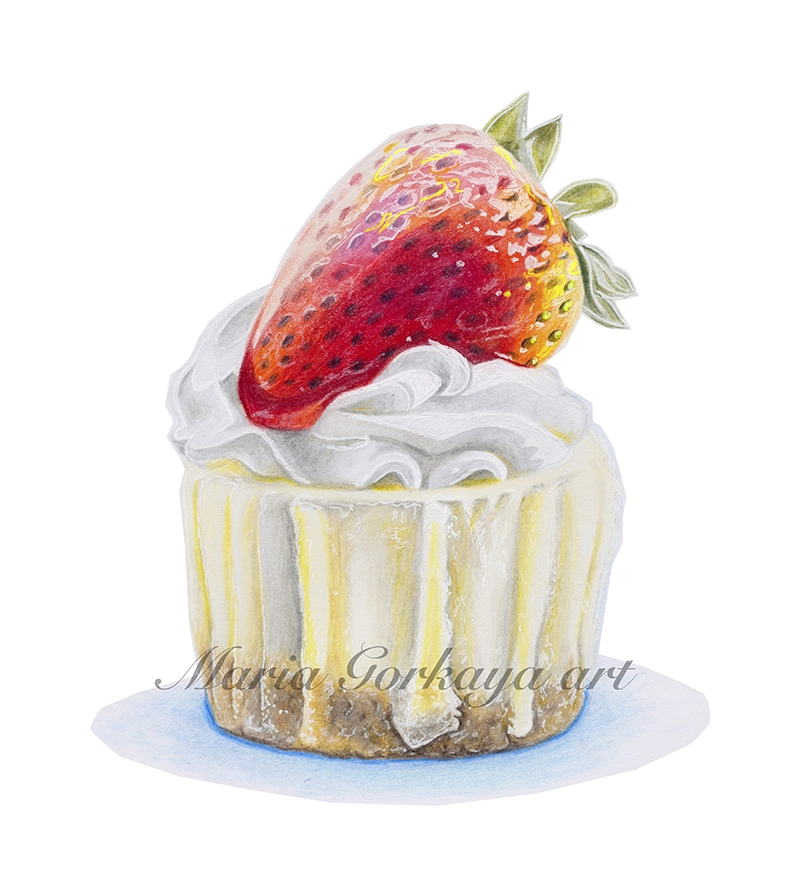 Mini cake with strawberry