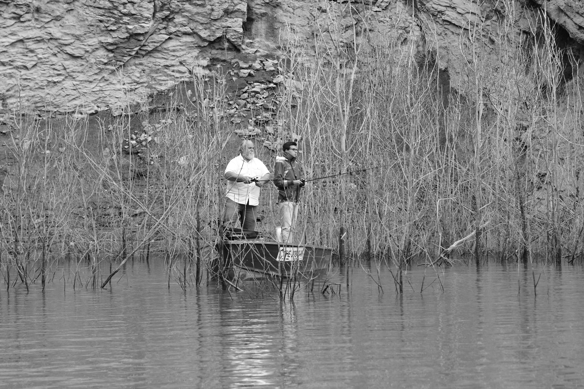 Tamron SP 24-70mm F2.8 Di VC USD sample photo. Fishing in black and white photography