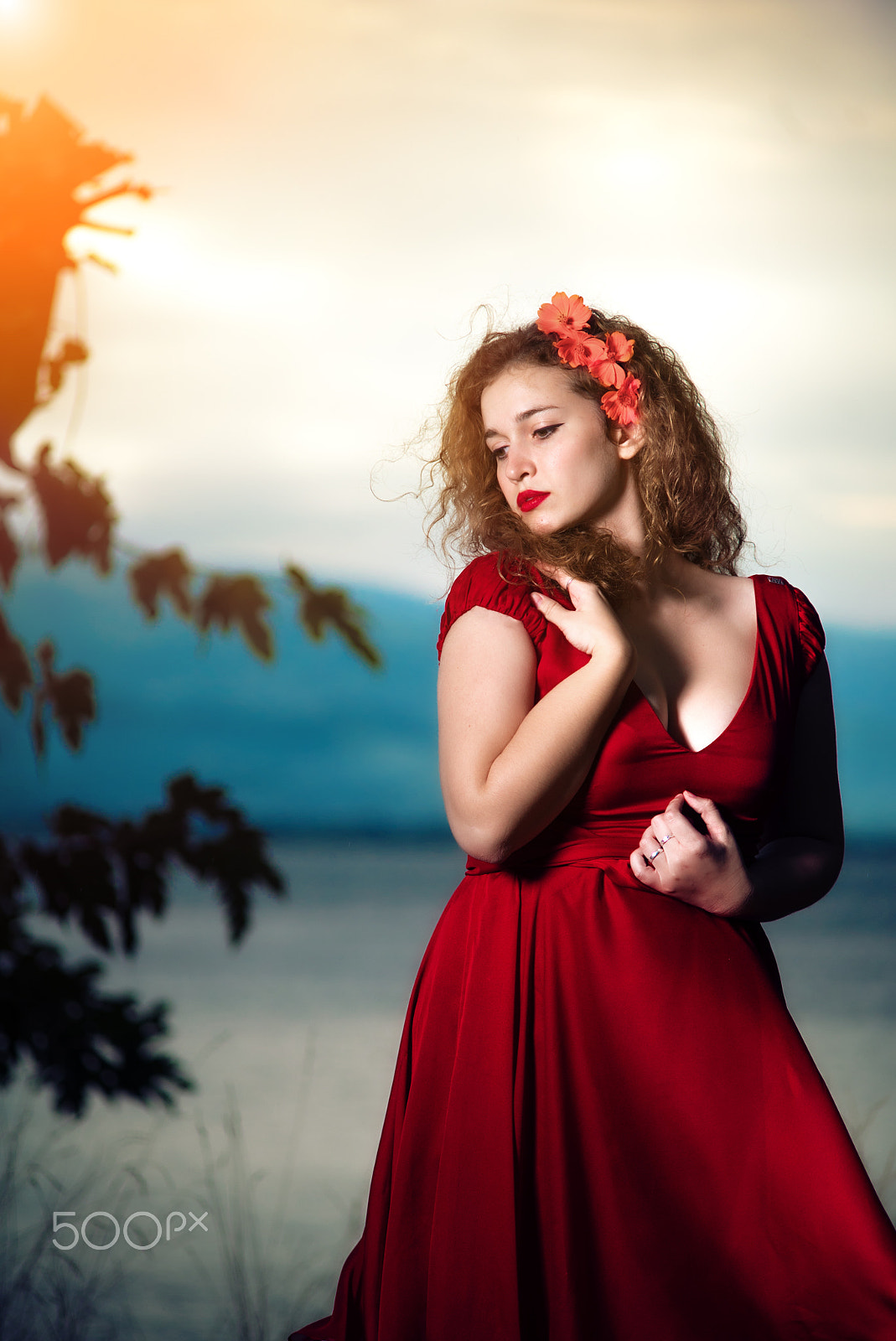 Minolta AF 70-210mm F4 Macro sample photo. Red dress photography