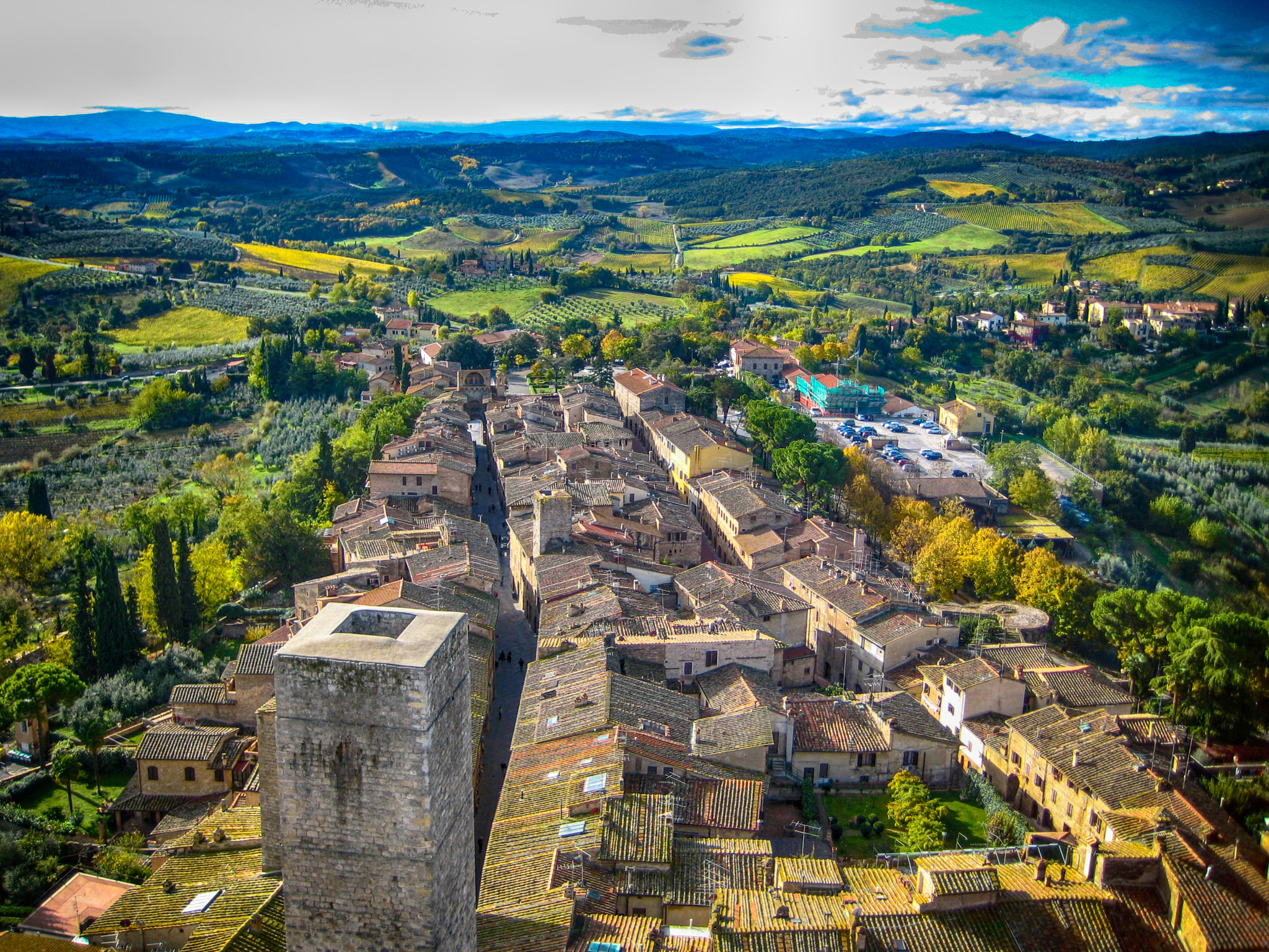 Canon DIGITAL IXUS 75 sample photo. San gimignano: view from a tower photography