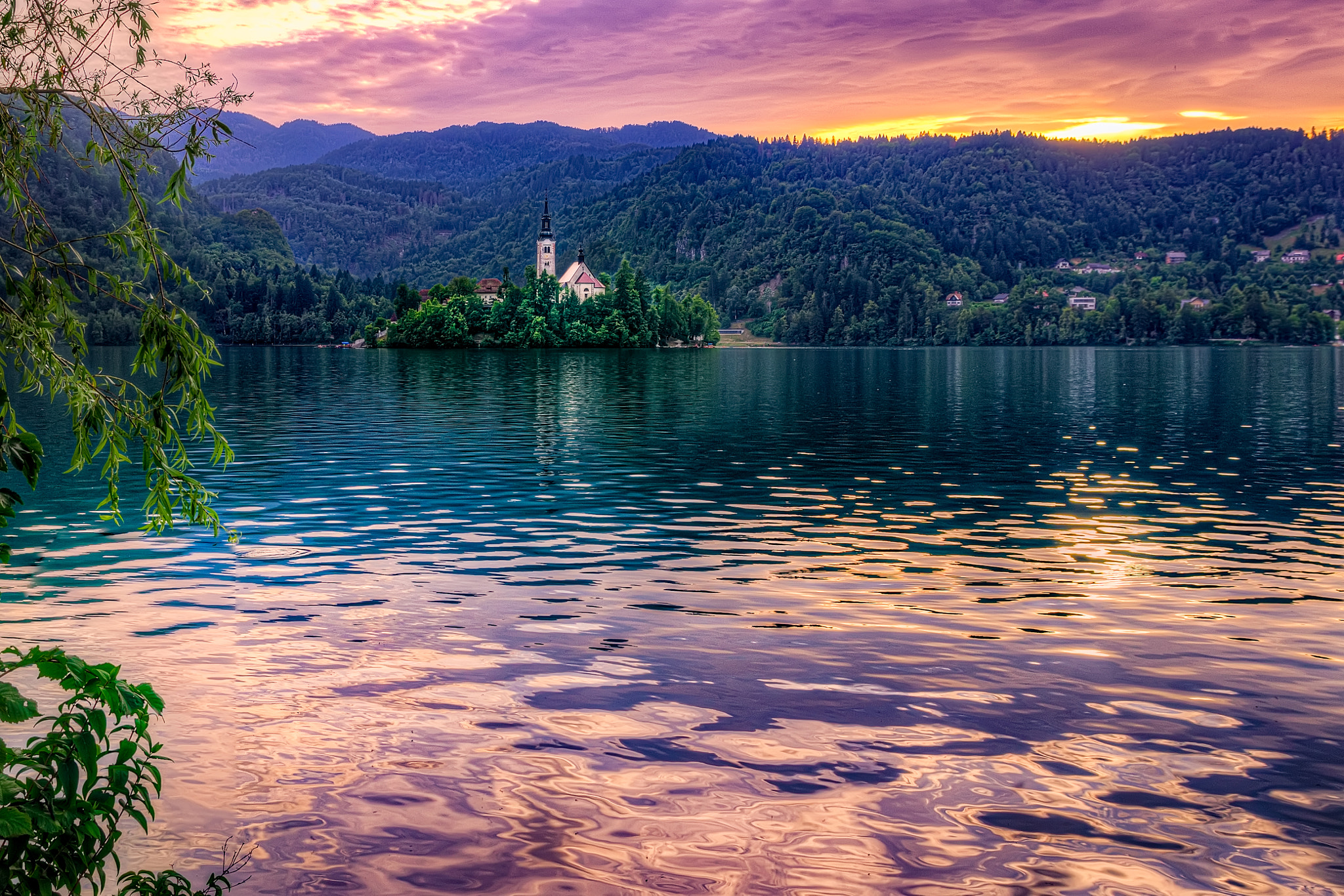 Pentax K-5 + Sigma 17-70mm F2.8-4 DC Macro HSM | C sample photo. Lake bled sunset photography