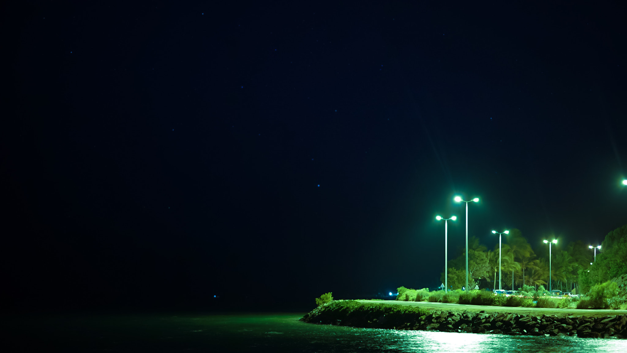 Sony FE 85mm F1.4 GM sample photo. Seaside at night photography