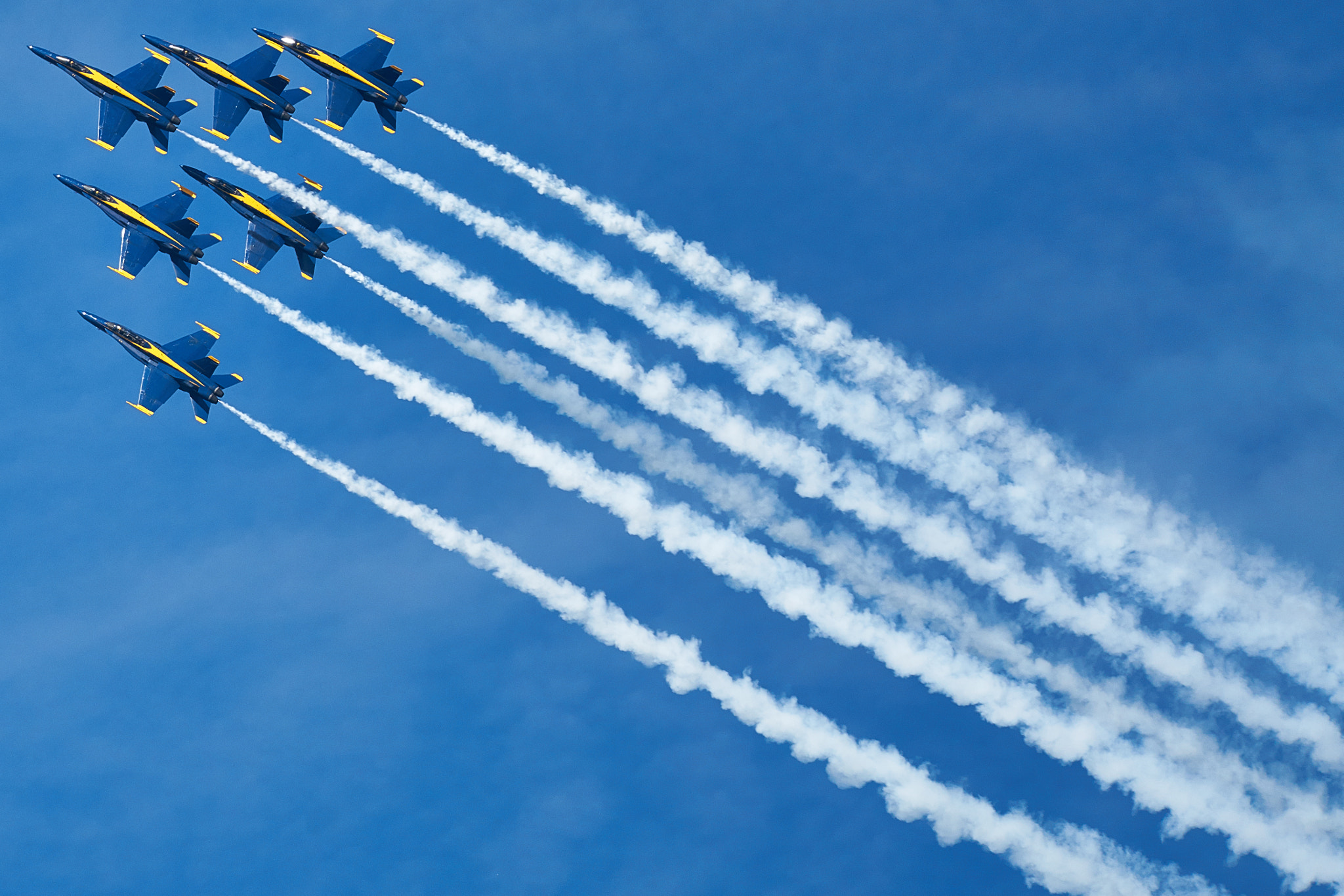 Sony a7R II + Sony FE 70-300mm F4.5-5.6 G OSS sample photo. Blue angels in formation photography