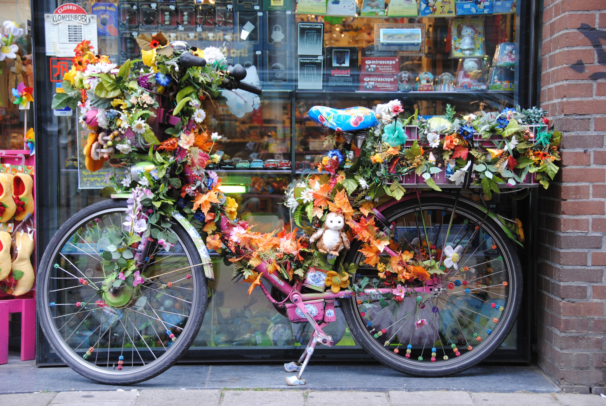 Nikon D3000 sample photo. Flowers on a bike photography