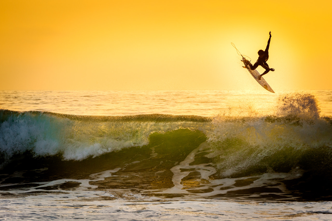 Nikon D3 sample photo. Surfing at sunset photography