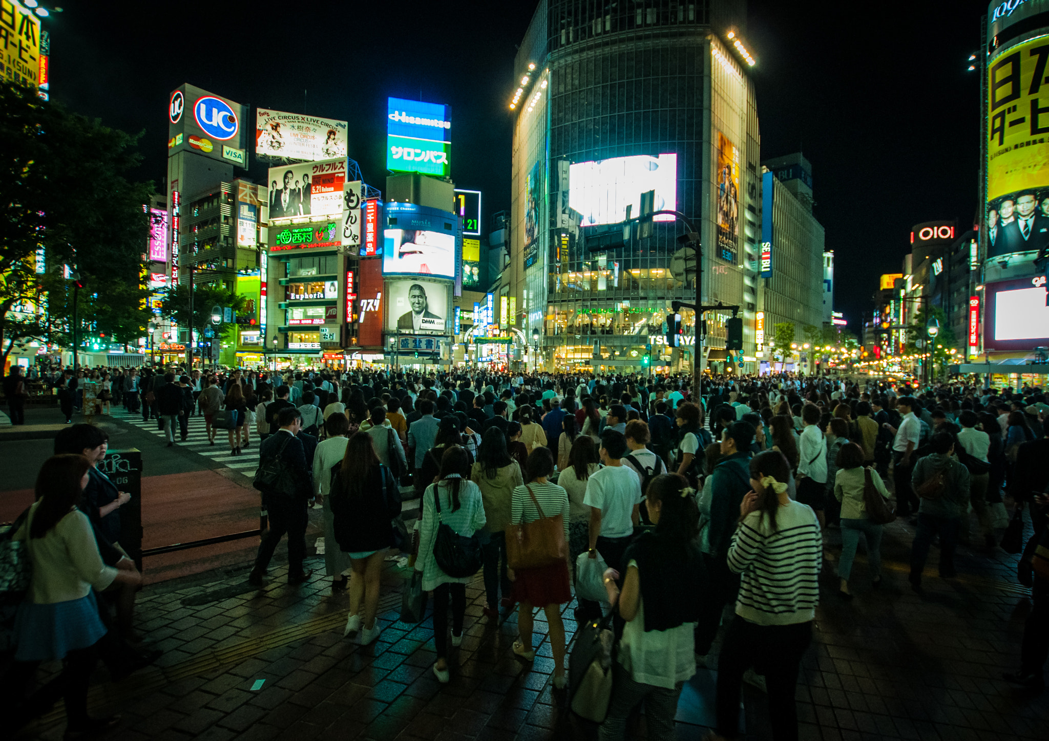 Nikon D90 + Sigma 10-20mm F3.5 EX DC HSM sample photo. Shibuya crossing photography