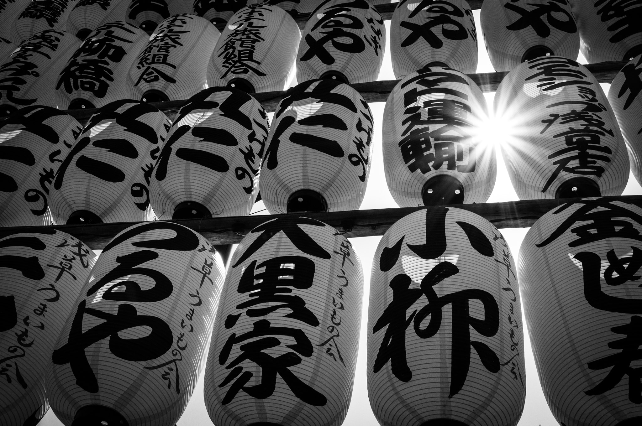 Sigma 28-300mm F3.5-6.3 DG Macro sample photo. Lanterns bw photography