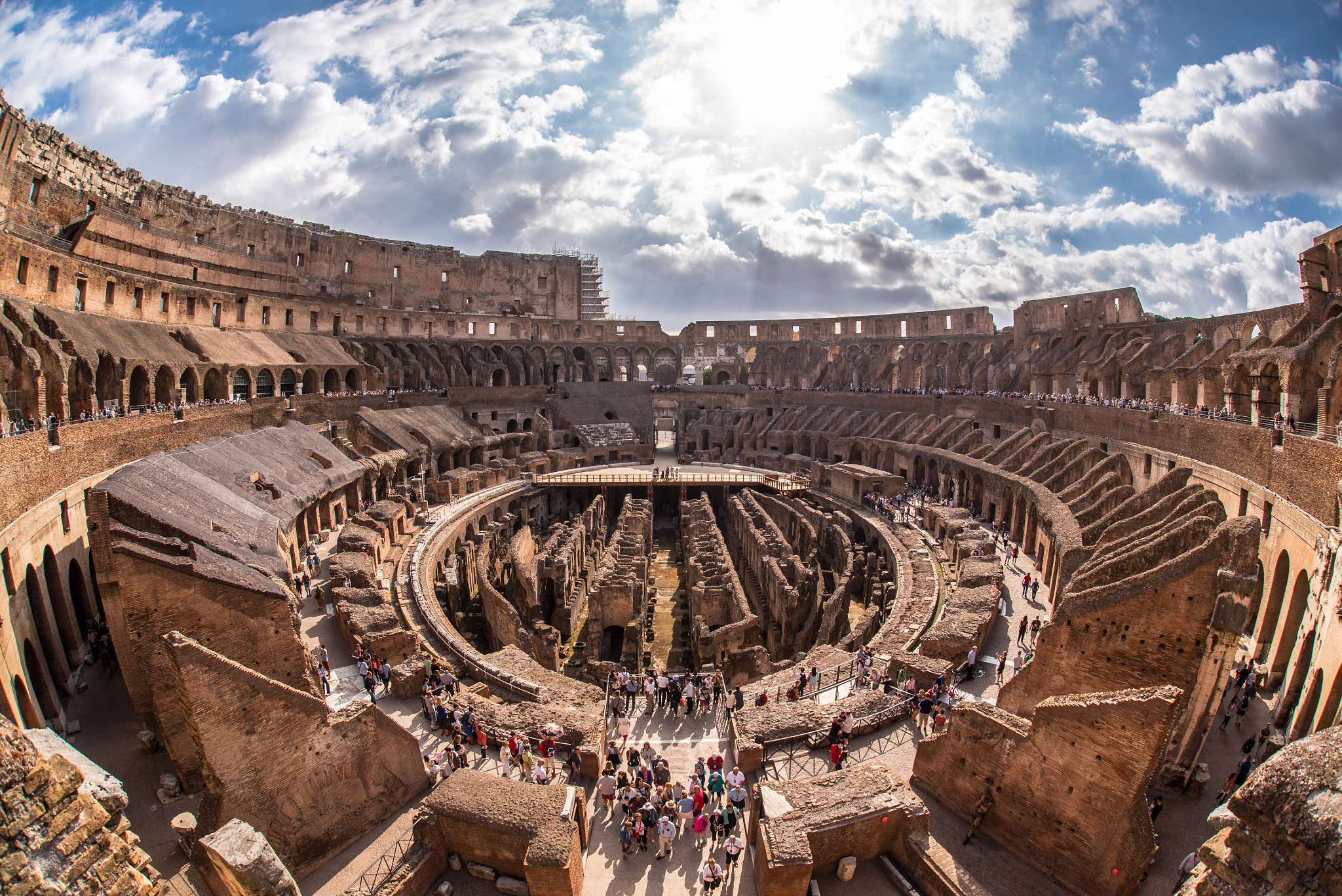 Nikon D750 + Sigma 15mm F2.8 EX DG Diagonal Fisheye sample photo. Inside rome colosseum photography